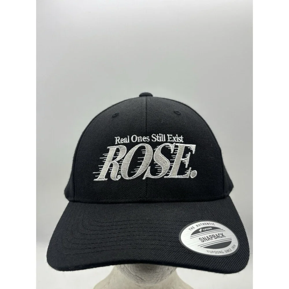 ROSE Real Ones Still Exist Hat Black Yupoong Classic Snapback Streetwear OSFM